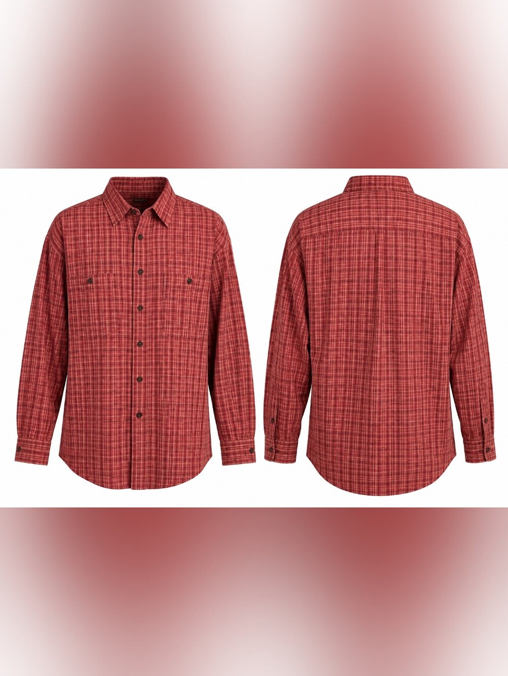 J.Crew Vintage Red Plaid Cotton Button Up Shirt XL Oversized Preppy 90s Grunge